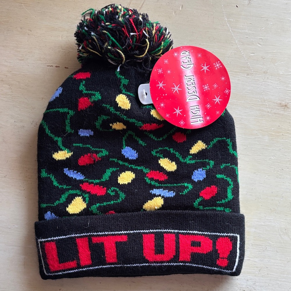 Kids' Festive Black Beanie